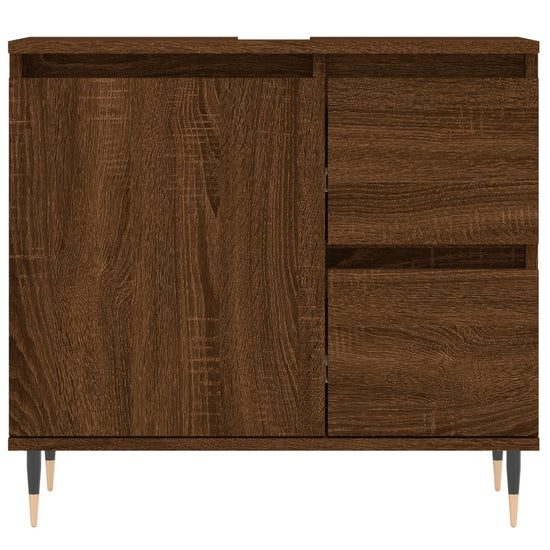 Badkamerkast 65x33x60 cm bewerkt hout bruin eikenkleur MeubelReus
