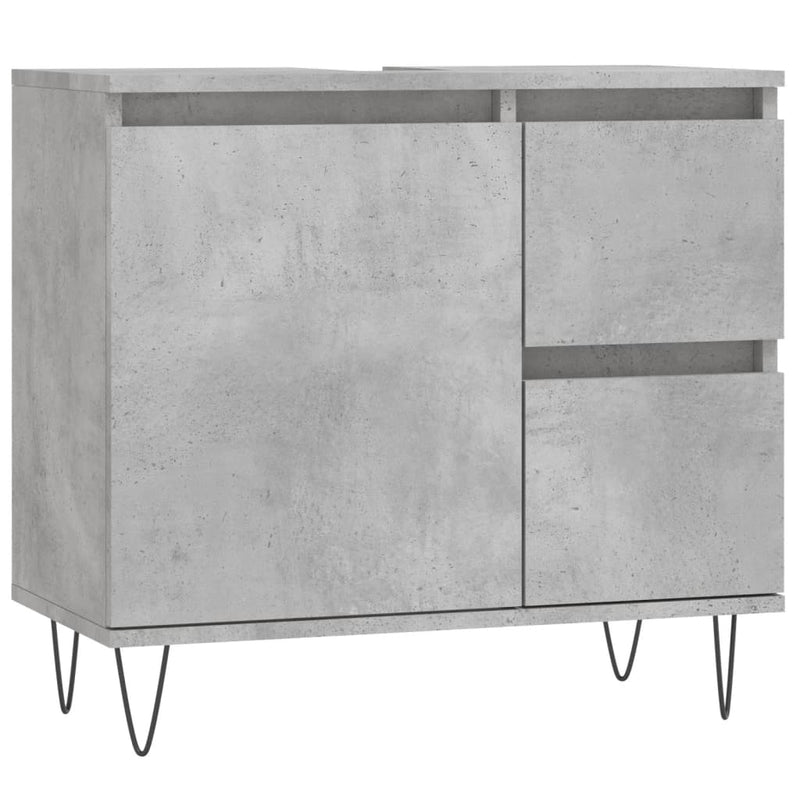 Badkamerkast 65x33x60 cm bewerkt hout betongrijs MeubelReus