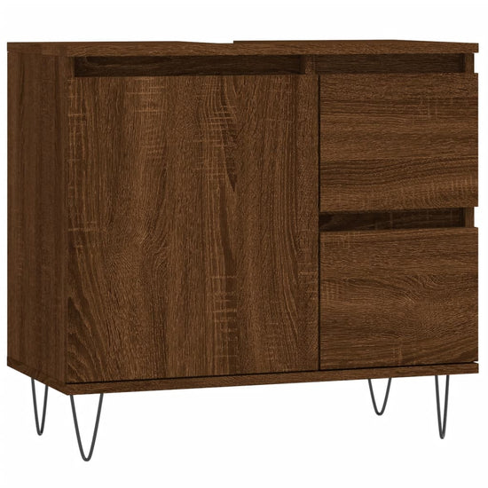 Badkamerkast 65x33x60 cm bewerkt hout bruin eikenkleur MeubelReus