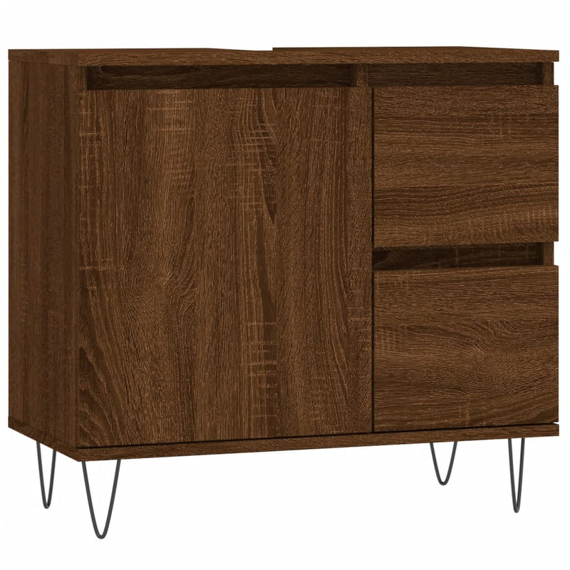 Badkamerkast 65x33x60 cm bewerkt hout bruin eikenkleur MeubelReus