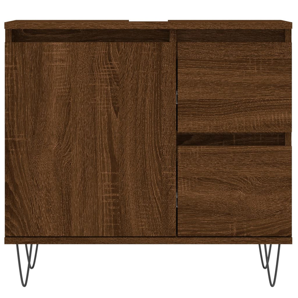 Badkamerkast 65x33x60 cm bewerkt hout bruin eikenkleur MeubelReus