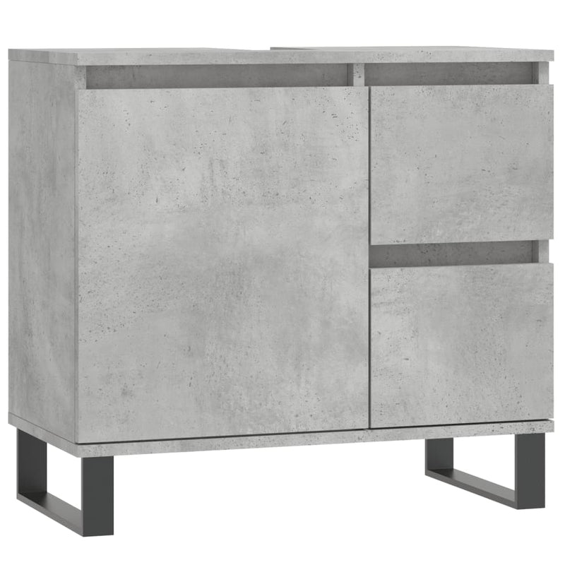 Badkamerkast 65x33x60 cm bewerkt hout betongrijs MeubelReus