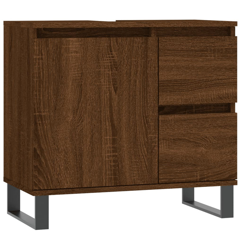 Badkamerkast 65x33x60 cm bewerkt hout bruin eikenkleur MeubelReus
