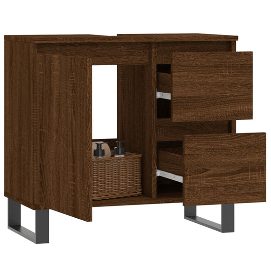 Badkamerkast 65x33x60 cm bewerkt hout bruin eikenkleur MeubelReus