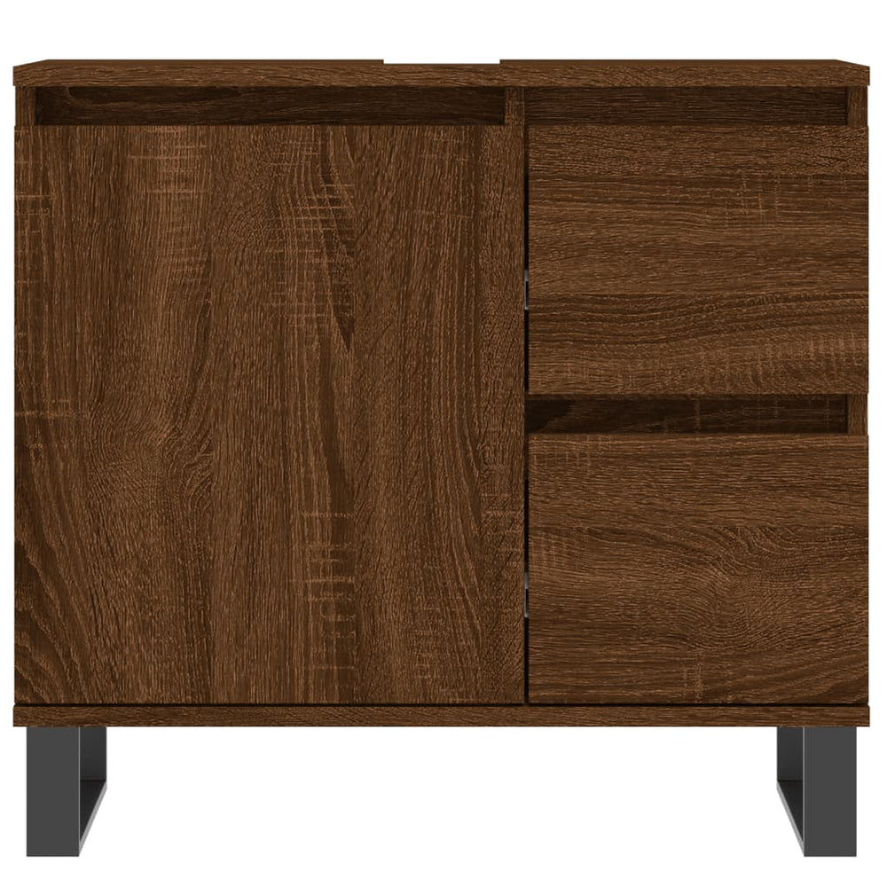 Badkamerkast 65x33x60 cm bewerkt hout bruin eikenkleur MeubelReus