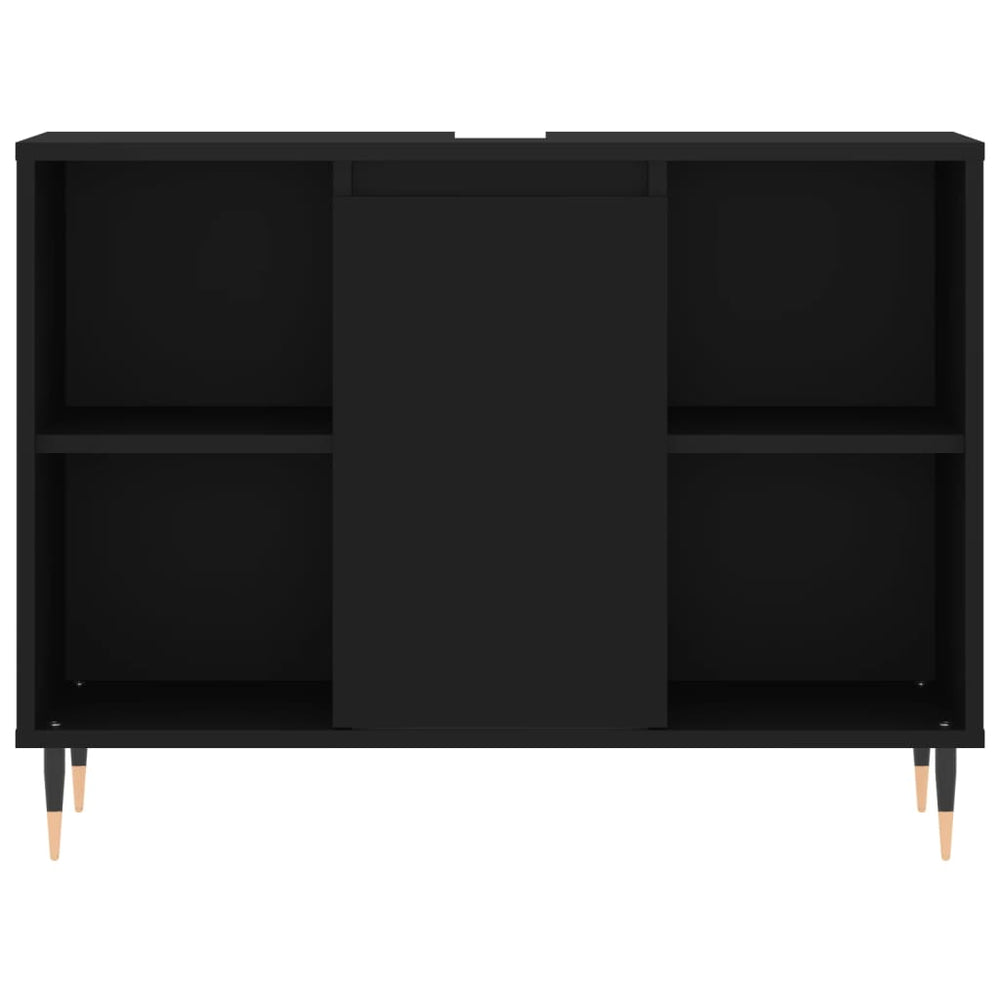 Badkamerkast 80x33x60 cm bewerkt hout zwart MeubelReus
