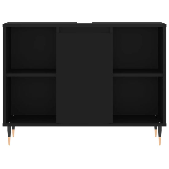 Badkamerkast 80x33x60 cm bewerkt hout zwart MeubelReus