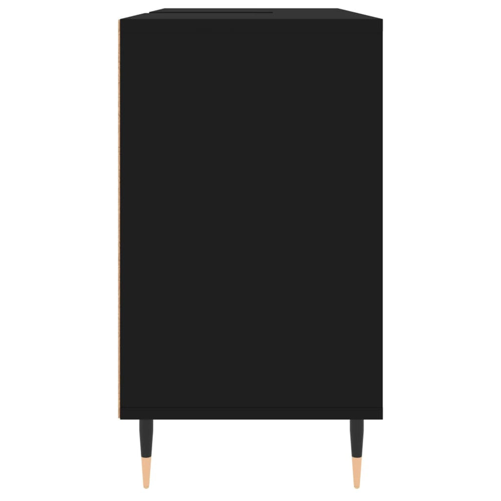 Badkamerkast 80x33x60 cm bewerkt hout zwart MeubelReus