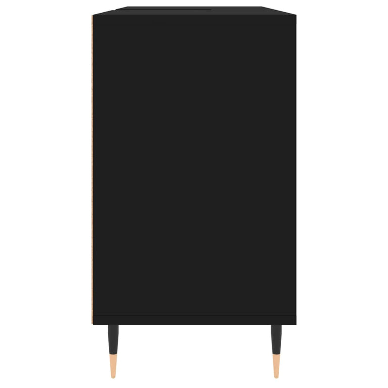Badkamerkast 80x33x60 cm bewerkt hout zwart MeubelReus
