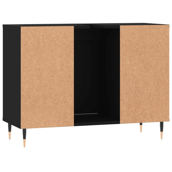 Badkamerkast 80x33x60 cm bewerkt hout zwart MeubelReus