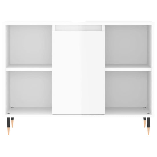 Badkamerkast 80x33x60 cm bewerkt hout hoogglans wit MeubelReus