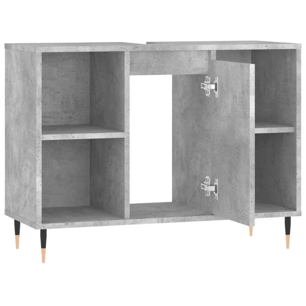 Badkamerkast 80x33x60 cm bewerkt hout betongrijs MeubelReus