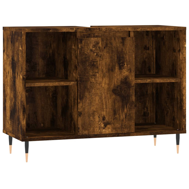 Badkamerkast 80x33x60 cm bewerkt hout gerookt eikenkleurig MeubelReus