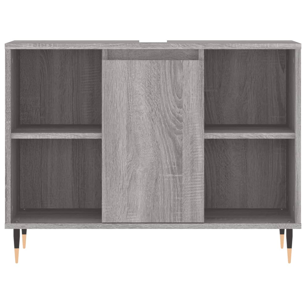 Badkamerkast 80x33x60 cm bewerkt hout grijs sonoma eikenkleurig MeubelReus