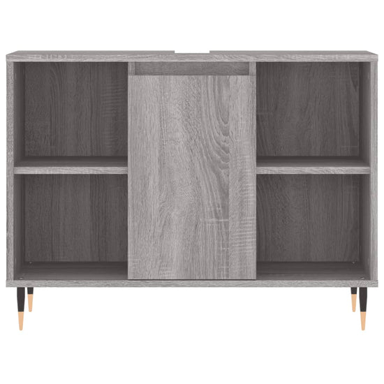 Badkamerkast 80x33x60 cm bewerkt hout grijs sonoma eikenkleurig MeubelReus