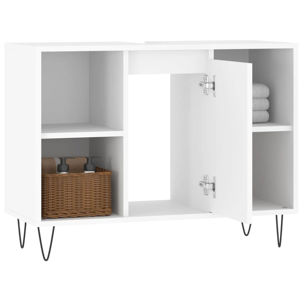 Badkamerkast 80x33x60 cm bewerkt hout wit MeubelReus