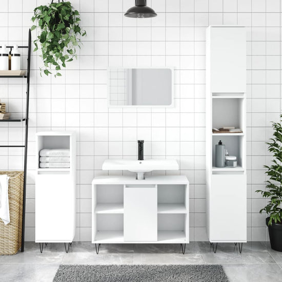 Badkamerkast 80x33x60 cm bewerkt hout wit MeubelReus