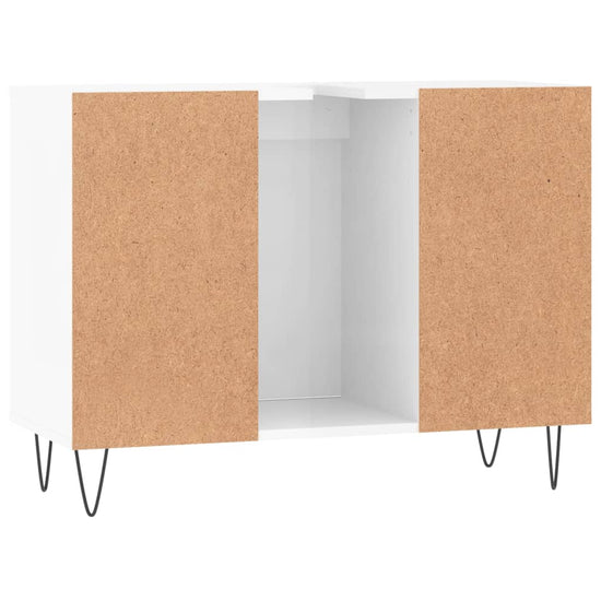 Badkamerkast 80x33x60 cm bewerkt hout hoogglans wit MeubelReus