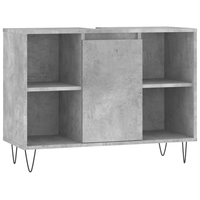 Badkamerkast 80x33x60 cm bewerkt hout betongrijs MeubelReus