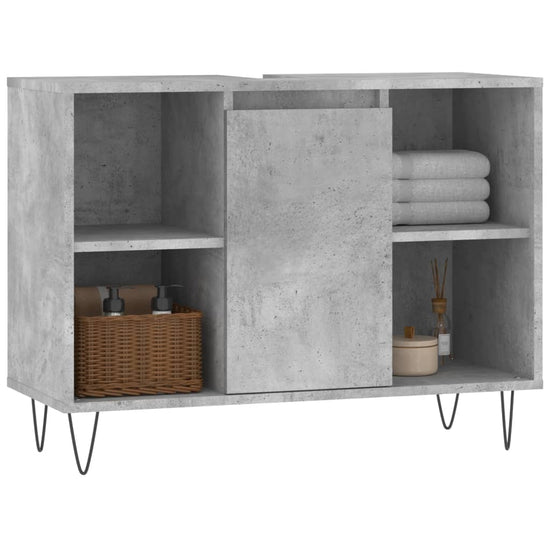 Badkamerkast 80x33x60 cm bewerkt hout betongrijs MeubelReus