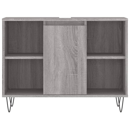 Badkamerkast 80x33x60 cm bewerkt hout grijs sonoma eikenkleurig MeubelReus