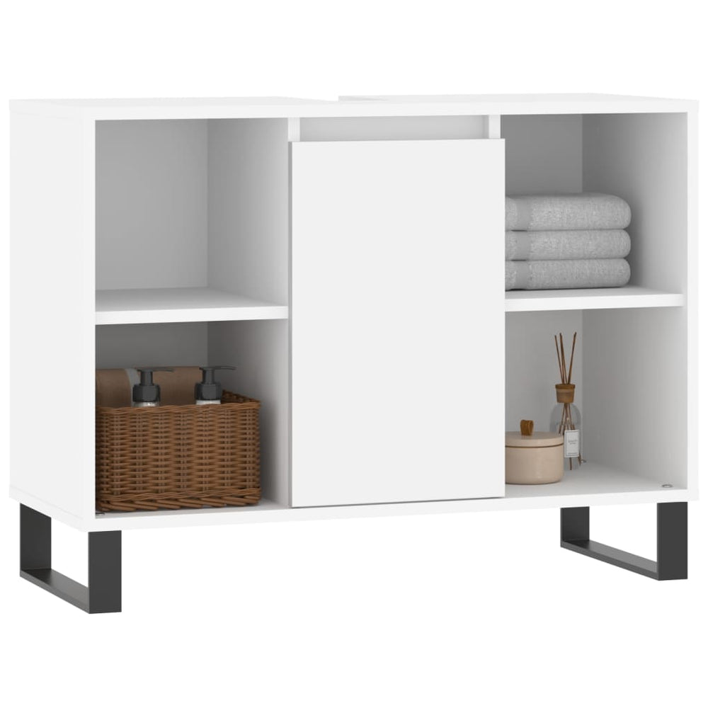Badkamerkast 80x33x60 cm bewerkt hout wit MeubelReus