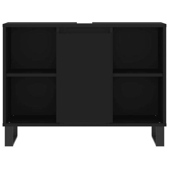 Badkamerkast 80x33x60 cm bewerkt hout zwart MeubelReus