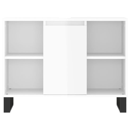 Badkamerkast 80x33x60 cm bewerkt hout hoogglans wit MeubelReus