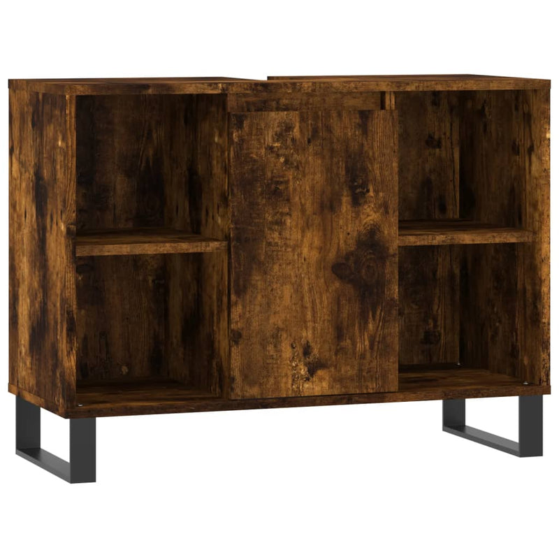 Badkamerkast 80x33x60 cm bewerkt hout gerookt eikenkleurig MeubelReus