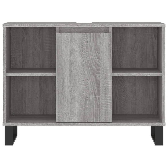 Badkamerkast 80x33x60 cm bewerkt hout grijs sonoma eikenkleurig MeubelReus