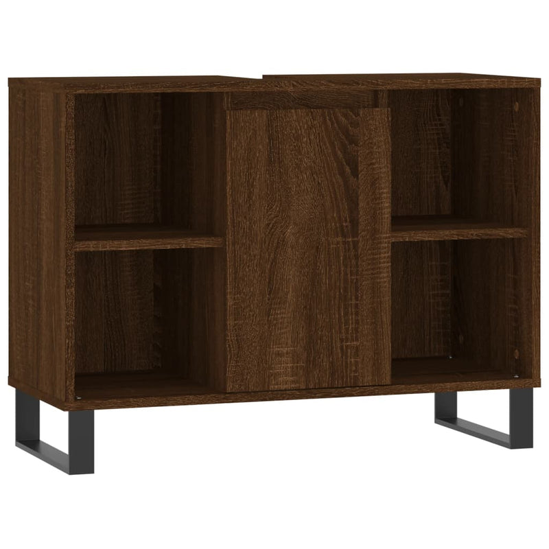 Badkamerkast 80x33x60 cm bewerkt hout bruin eikenkleur MeubelReus
