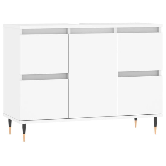 Badkamerkast 80x33x60 cm bewerkt hout wit MeubelReus