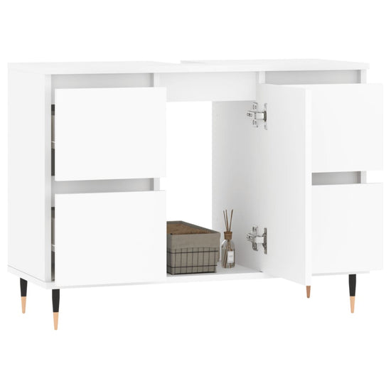Badkamerkast 80x33x60 cm bewerkt hout wit MeubelReus