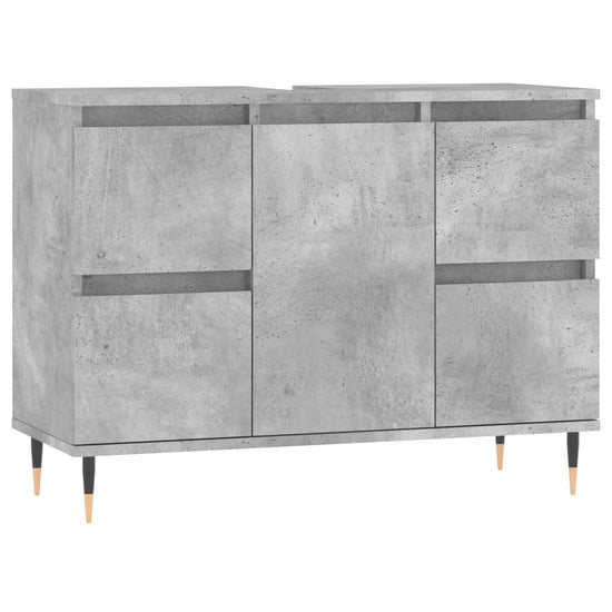 Badkamerkast 80x33x60 cm bewerkt hout betongrijs MeubelReus