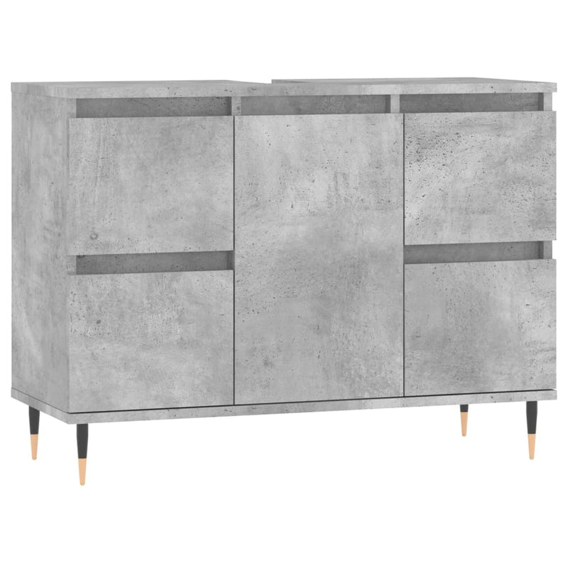 Badkamerkast 80x33x60 cm bewerkt hout betongrijs MeubelReus