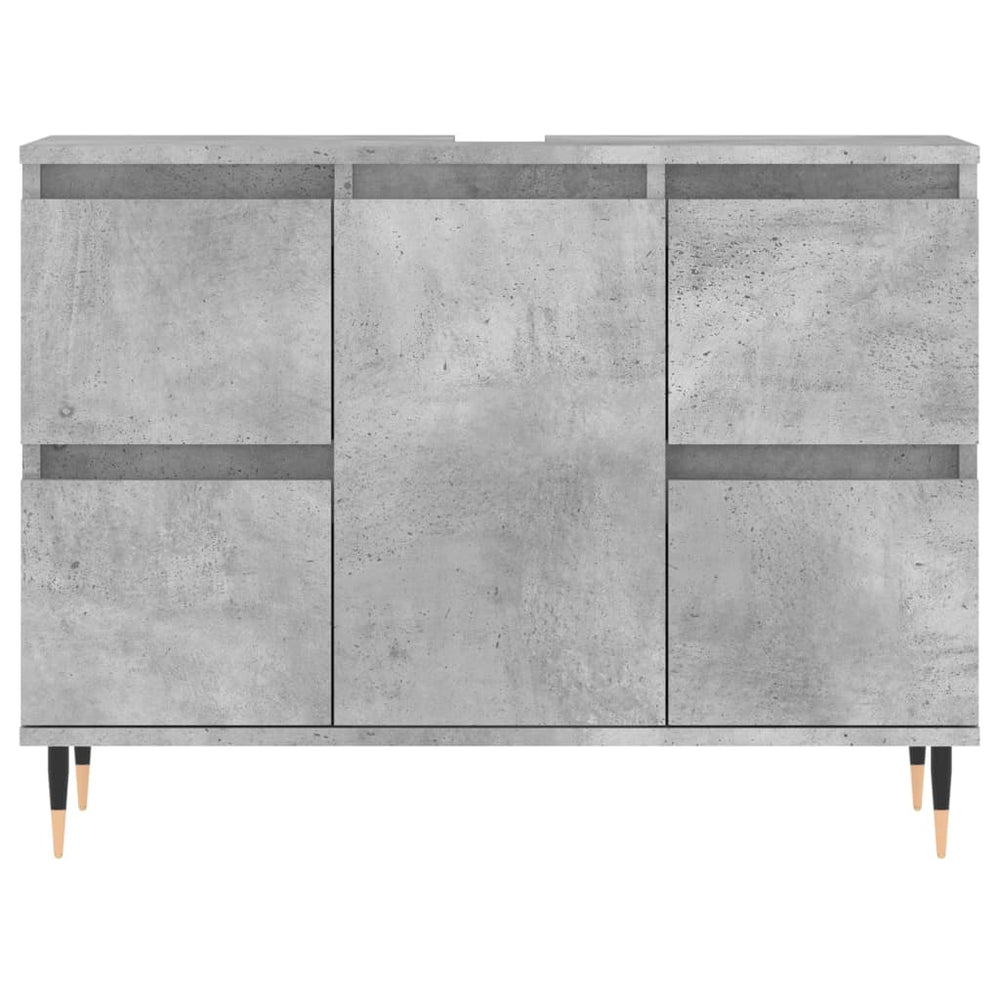 Badkamerkast 80x33x60 cm bewerkt hout betongrijs MeubelReus