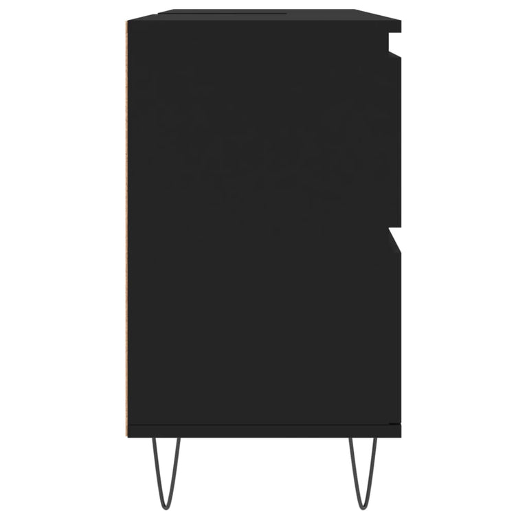 Badkamerkast 80x33x60 cm bewerkt hout zwart