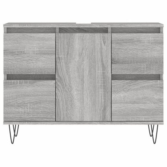 Badkamerkast 80x33x60 cm bewerkt hout grijs sonoma eikenkleurig MeubelReus