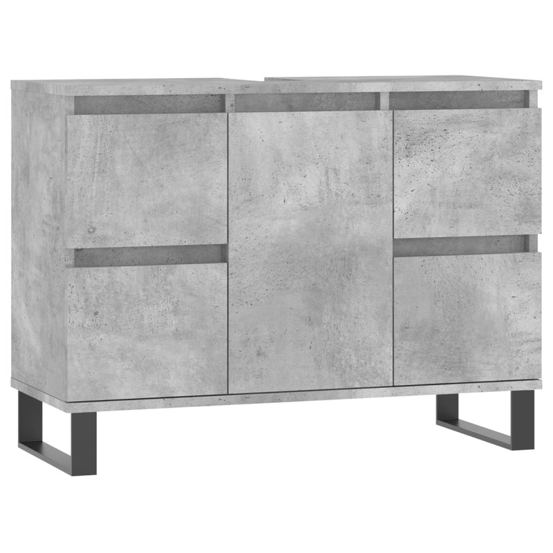 Badkamerkast 80x33x60 cm bewerkt hout betongrijs MeubelReus