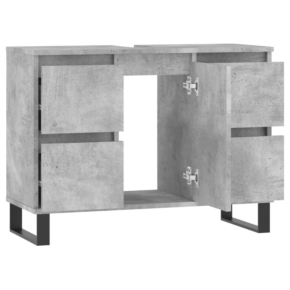 Badkamerkast 80x33x60 cm bewerkt hout betongrijs MeubelReus