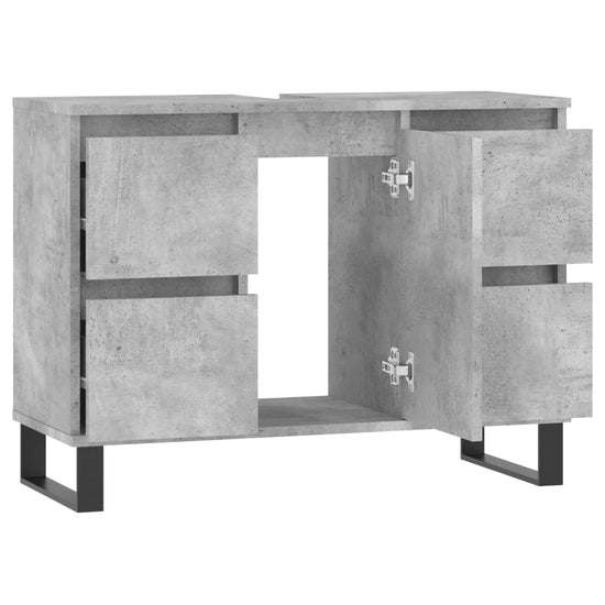 Badkamerkast 80x33x60 cm bewerkt hout betongrijs MeubelReus
