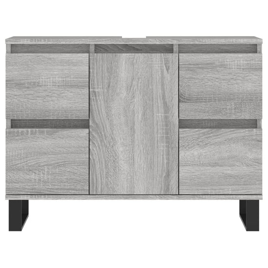 Badkamerkast 80x33x60 cm bewerkt hout grijs sonoma eikenkleurig MeubelReus