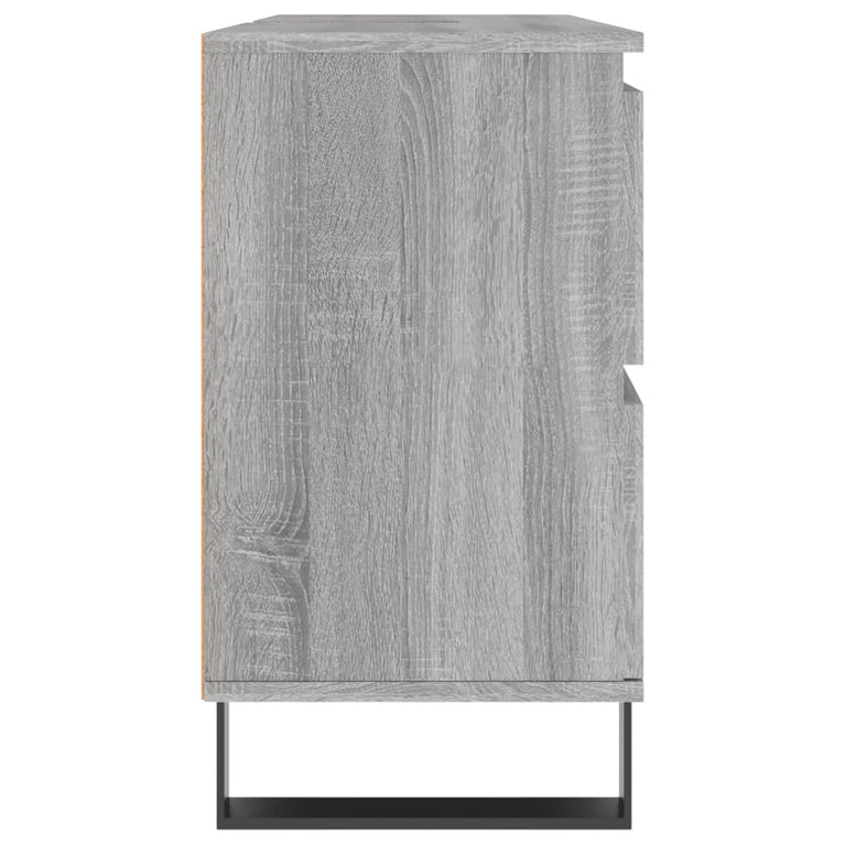 Badkamerkast 80x33x60 cm bewerkt hout grijs sonoma eikenkleurig MeubelReus