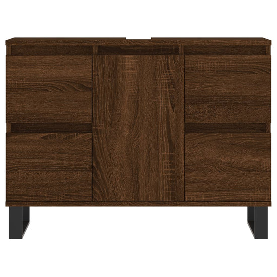 Badkamerkast 80x33x60 cm bewerkt hout bruin eikenkleur MeubelReus