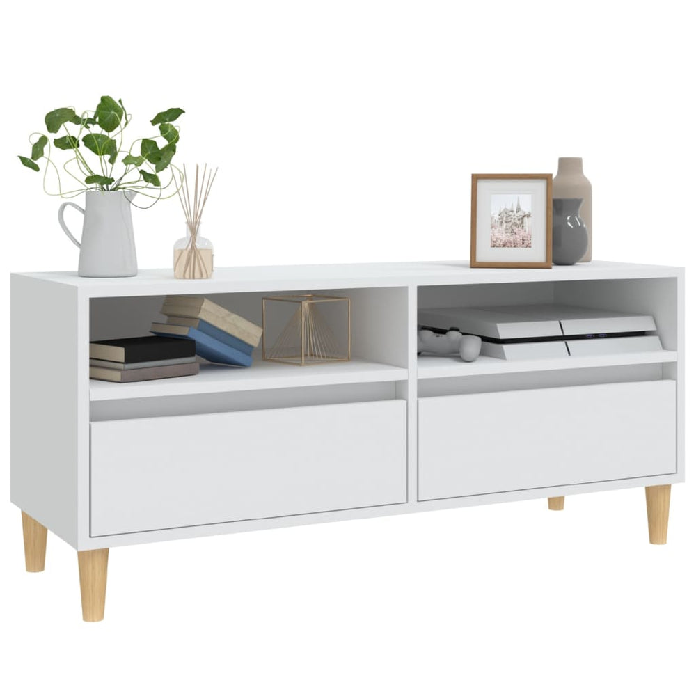 Tv-meubel 100x34,5x44,5 cm bewerkt hout wit MeubelReus