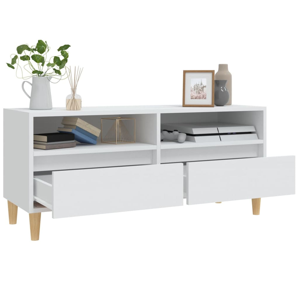 Tv-meubel 100x34,5x44,5 cm bewerkt hout wit MeubelReus