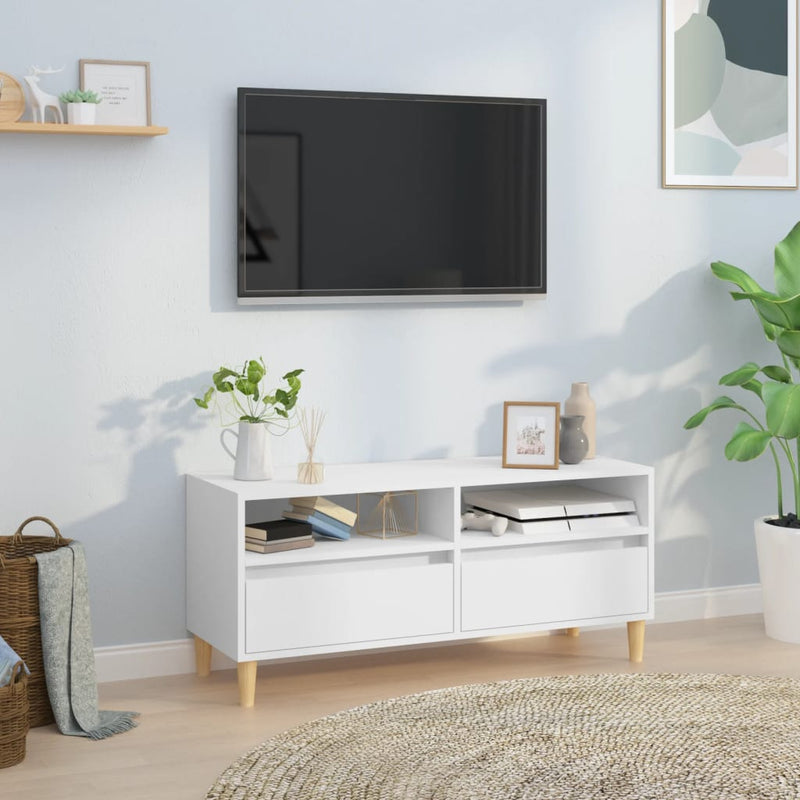 Tv-meubel 100x34,5x44,5 cm bewerkt hout wit MeubelReus