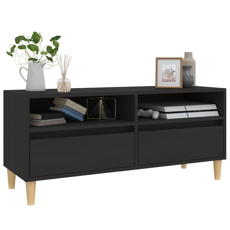 Tv-meubel 100x34,5x44,5 cm bewerkt hout zwart MeubelReus