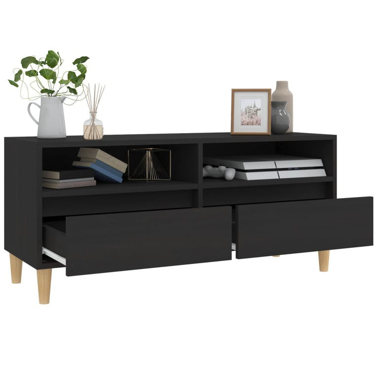 Tv-meubel 100x34,5x44,5 cm bewerkt hout zwart MeubelReus
