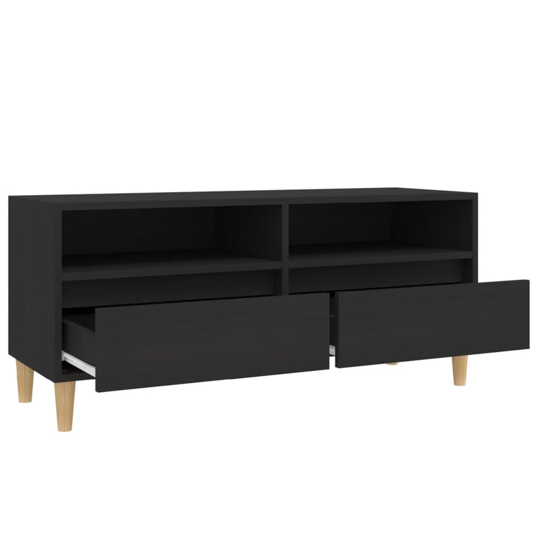 Tv-meubel 100x34,5x44,5 cm bewerkt hout zwart MeubelReus